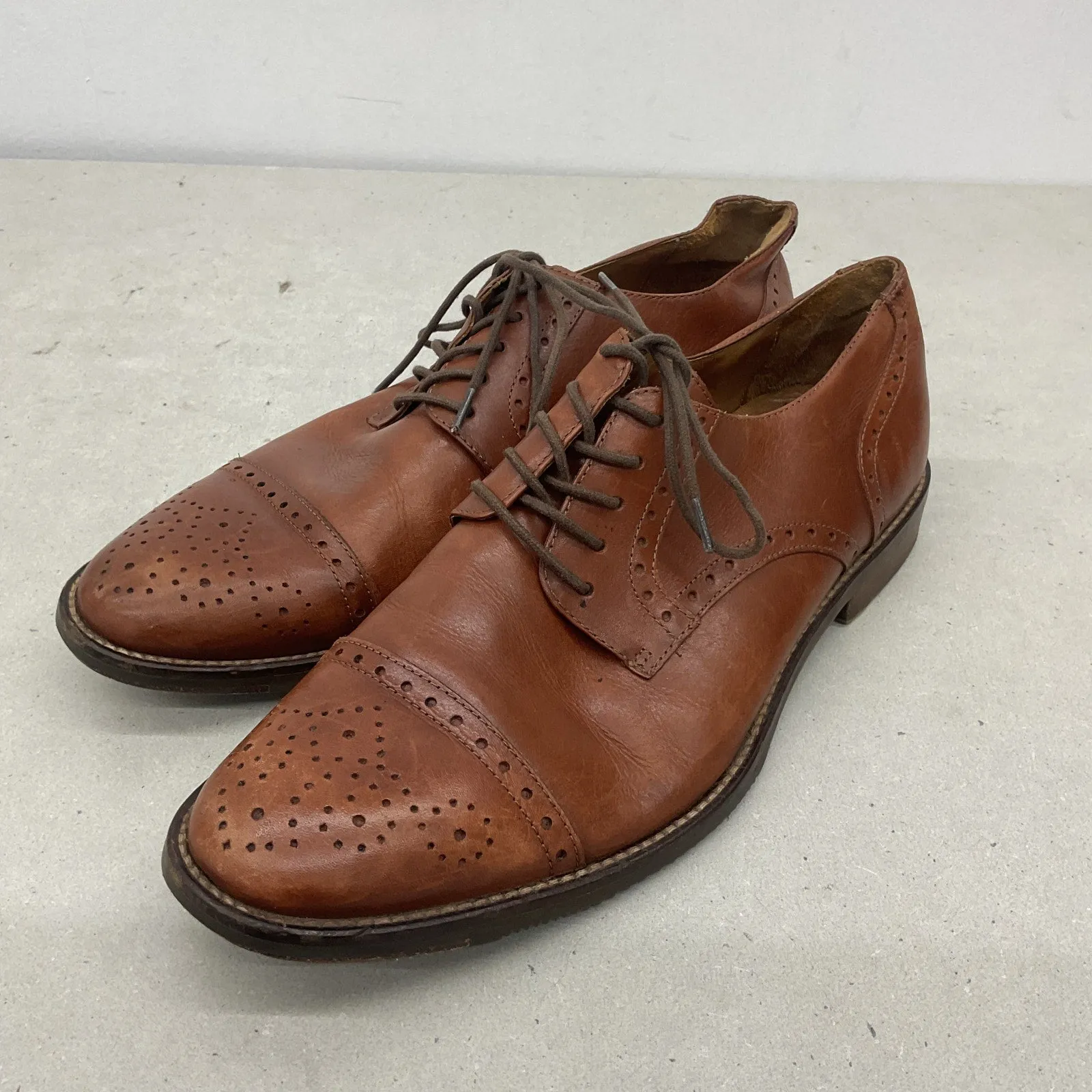 14th & Union Brown Oxford Dress Shoes Men's Leather Size 9.5M