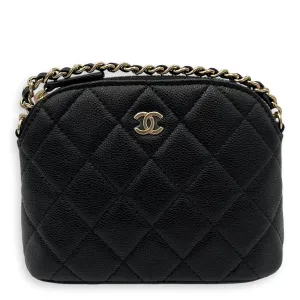 24S Quilted Crossbody Bag Mini Black in Caviar Leather, Gold hardware