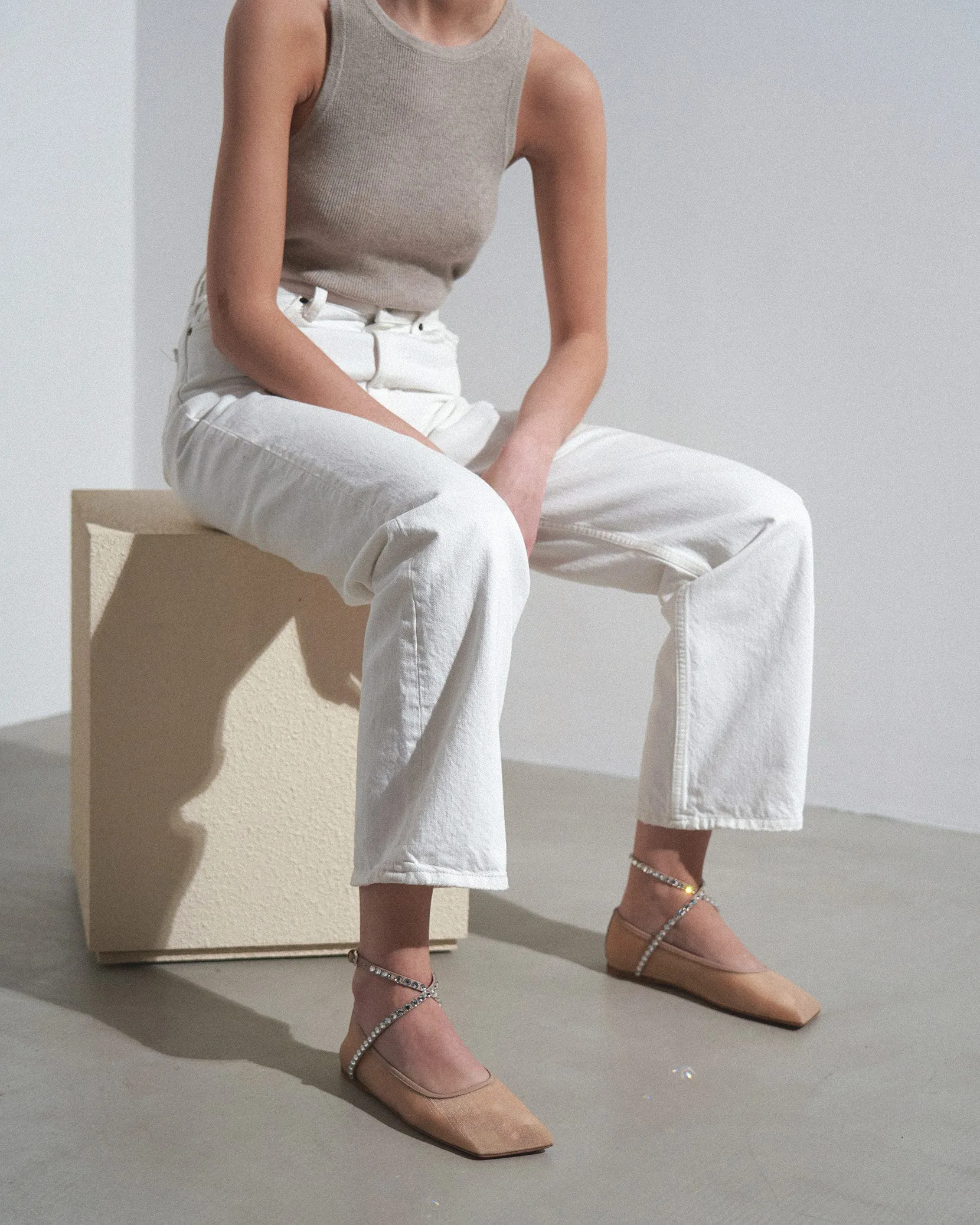 Ane mesh latte flats