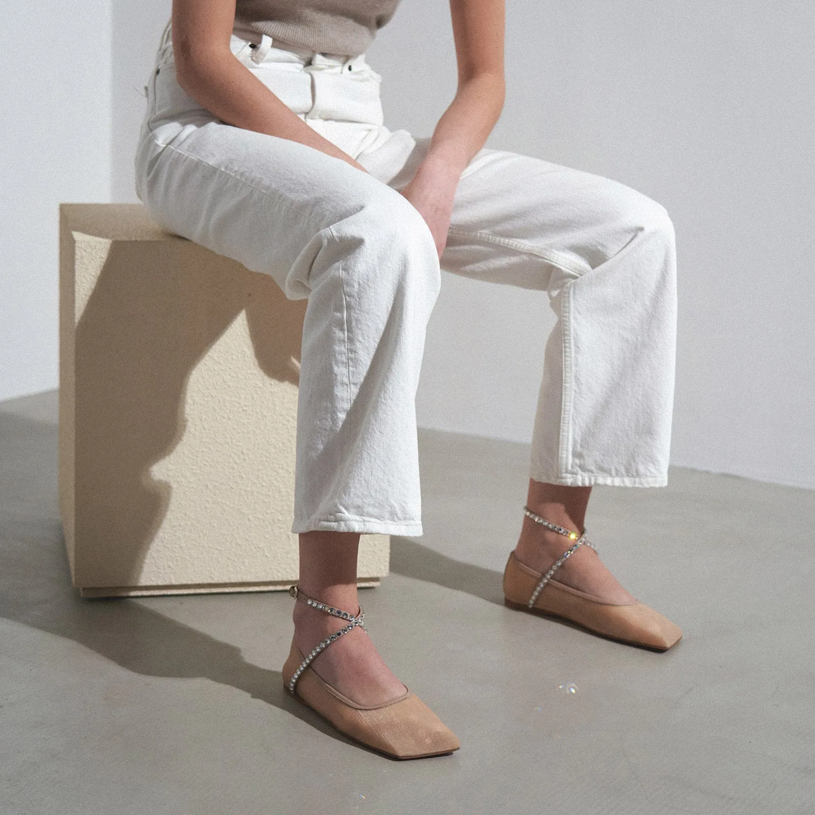 Ane mesh latte flats