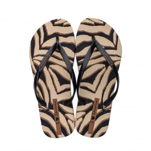 ANIMAL CAMO PRINT Ladies Flip Flops Black