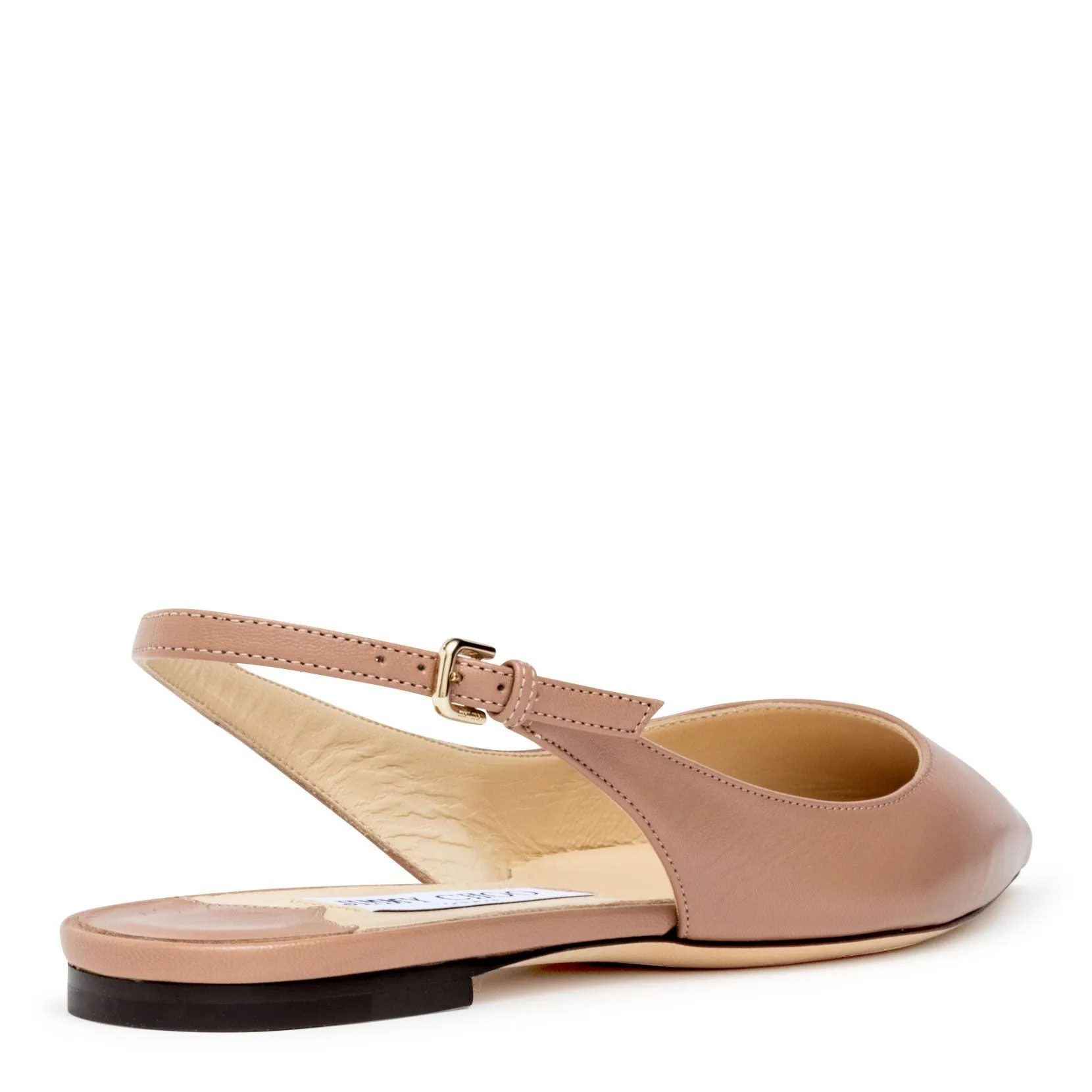Ballet pink kid leather slingback flats