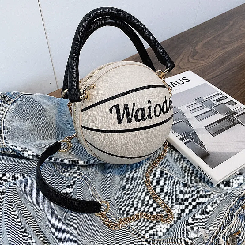 Basketball-shaped Handbags and Purses for Women: Chain Shoulder Crossbody Bag for Girls and Ladies