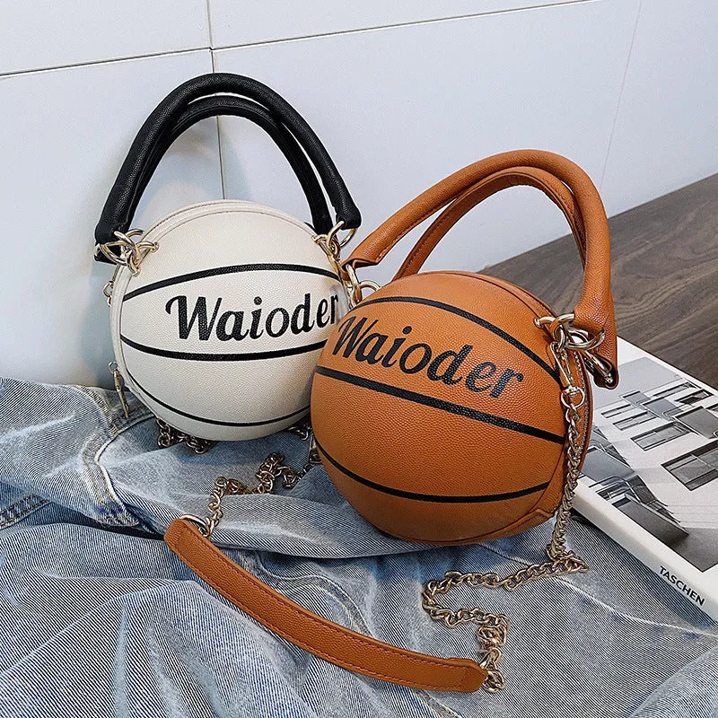 Basketball-shaped Handbags and Purses for Women: Chain Shoulder Crossbody Bag for Girls and Ladies