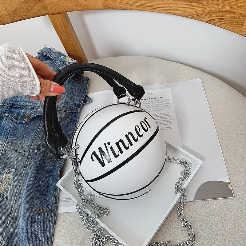 Basketball-shaped Handbags and Purses for Women: Chain Shoulder Crossbody Bag for Girls and Ladies