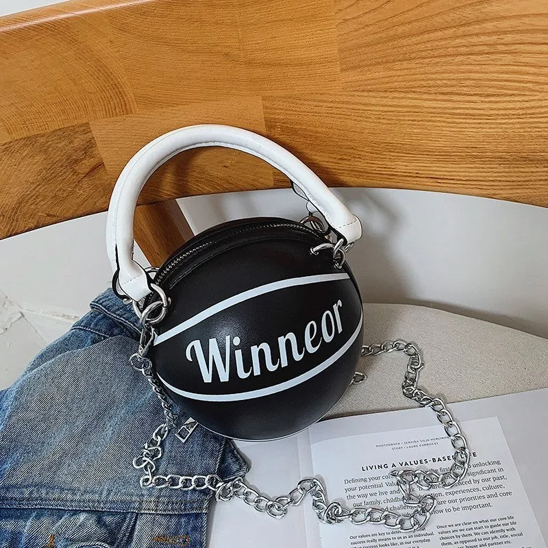 Basketball-shaped Handbags and Purses for Women: Chain Shoulder Crossbody Bag for Girls and Ladies