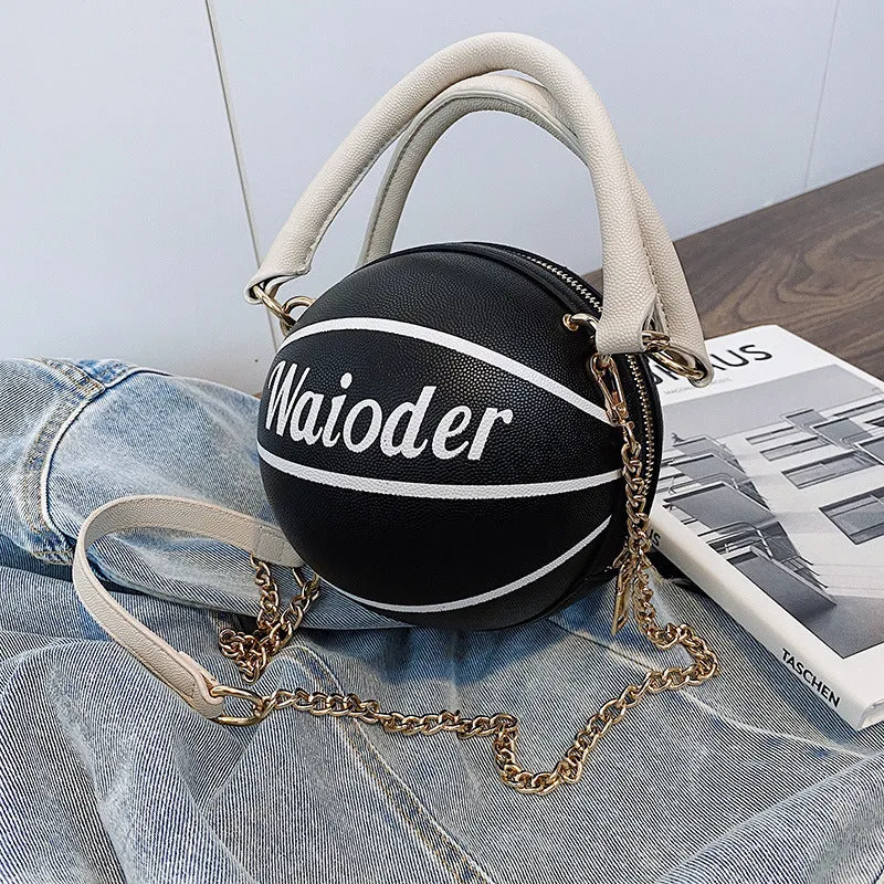 Basketball-shaped Handbags and Purses for Women: Chain Shoulder Crossbody Bag for Girls and Ladies