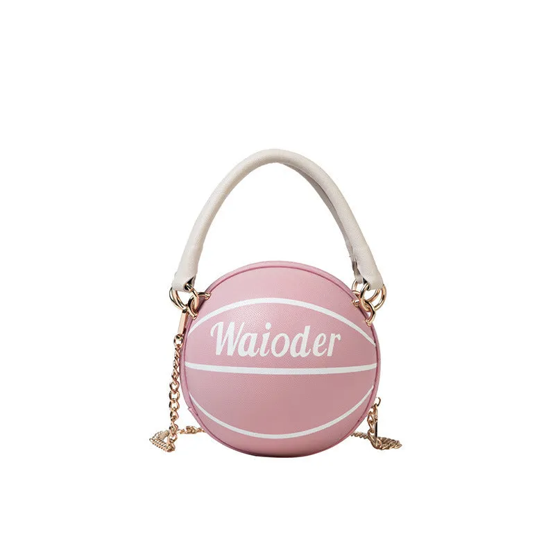 Basketball-shaped Handbags and Purses for Women: Chain Shoulder Crossbody Bag for Girls and Ladies