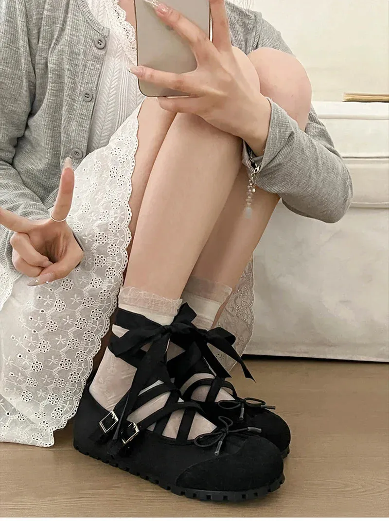 binfenxie New Spring Women Ballet Flats Fashion Elegant Round Toe Cross Strap Shoes Ladies Comfort Street Style Soft Sole Ballerinas Shoes