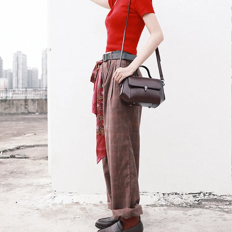 Black Leather Womens Crossbody Bags Leather Handbags for Women