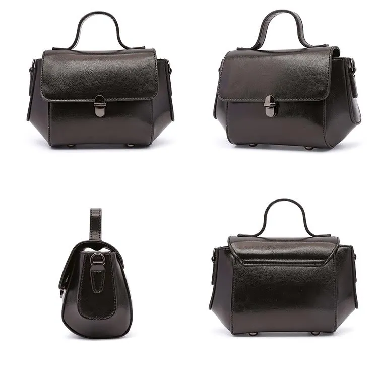 Black Leather Womens Crossbody Bags Leather Handbags for Women