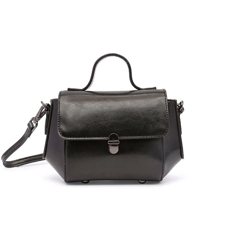 Black Leather Womens Crossbody Bags Leather Handbags for Women