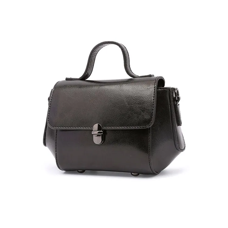 Black Leather Womens Crossbody Bags Leather Handbags for Women