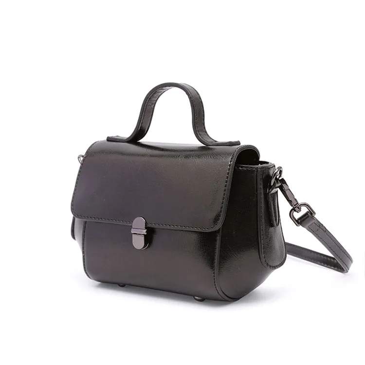 Black Leather Womens Crossbody Bags Leather Handbags for Women