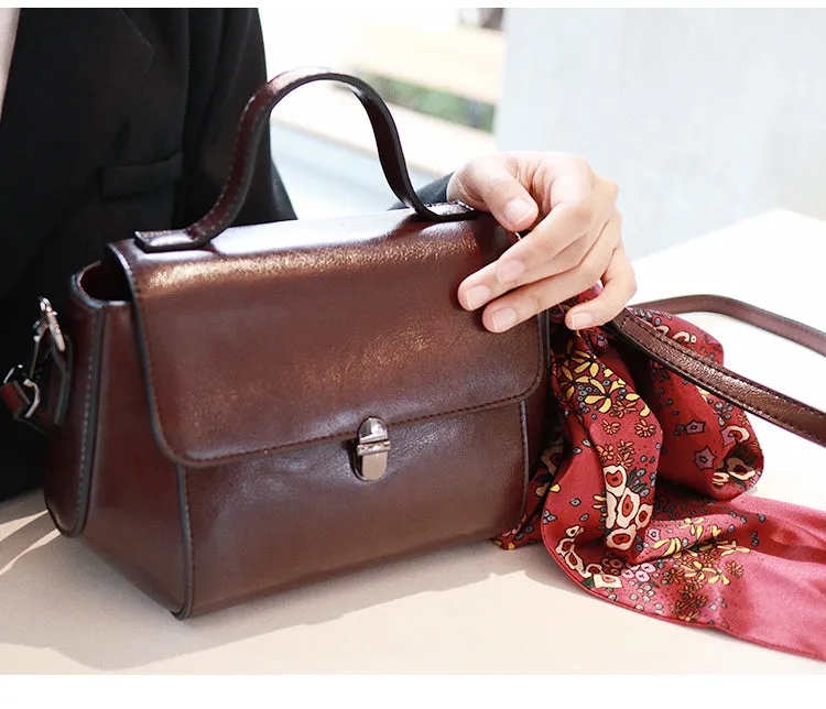 Black Leather Womens Crossbody Bags Leather Handbags for Women