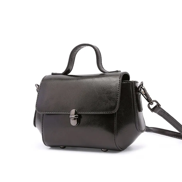 Black Leather Womens Crossbody Bags Leather Handbags for Women