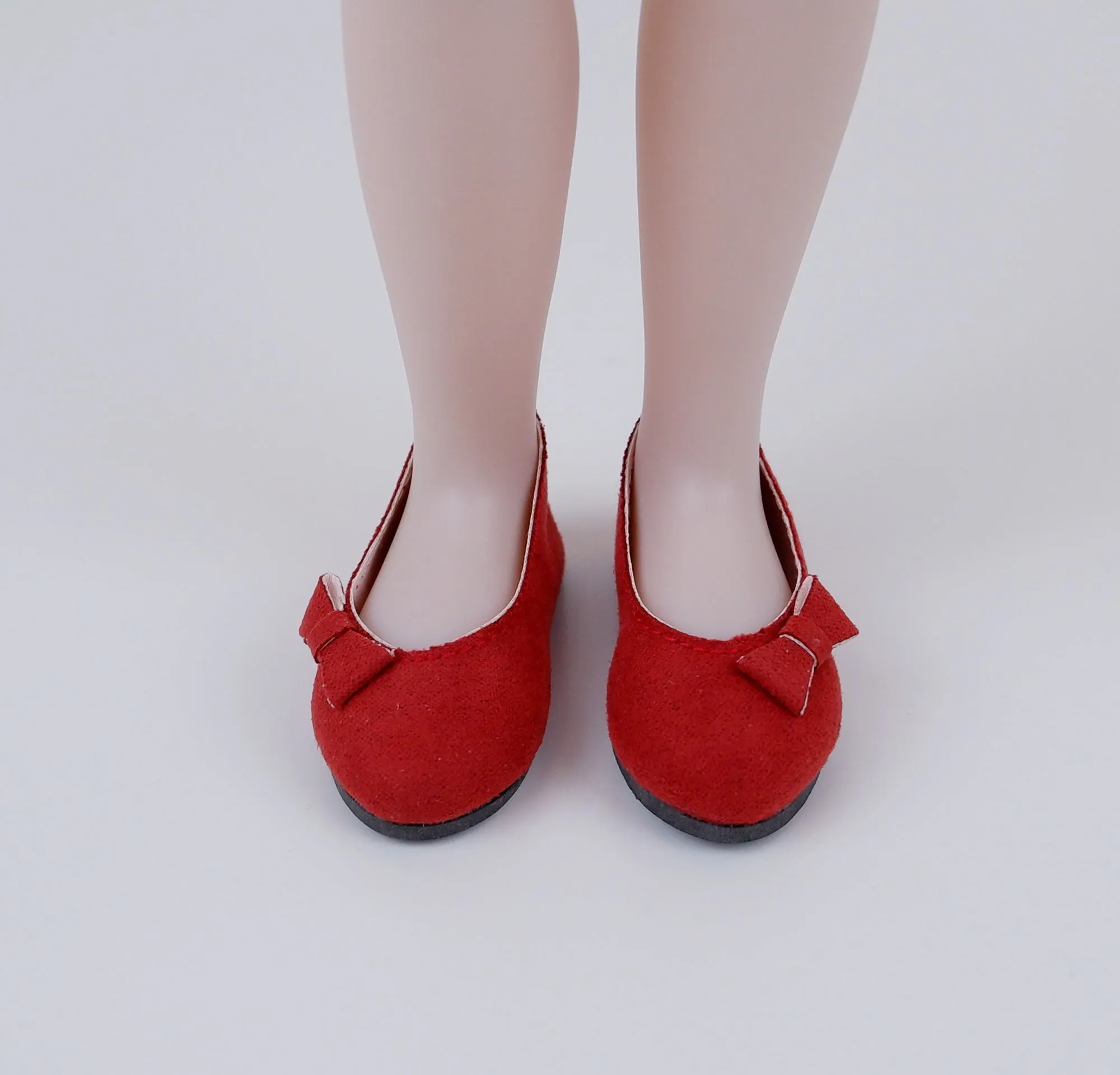 Bow Toe Ballet Flats - Suede Rust