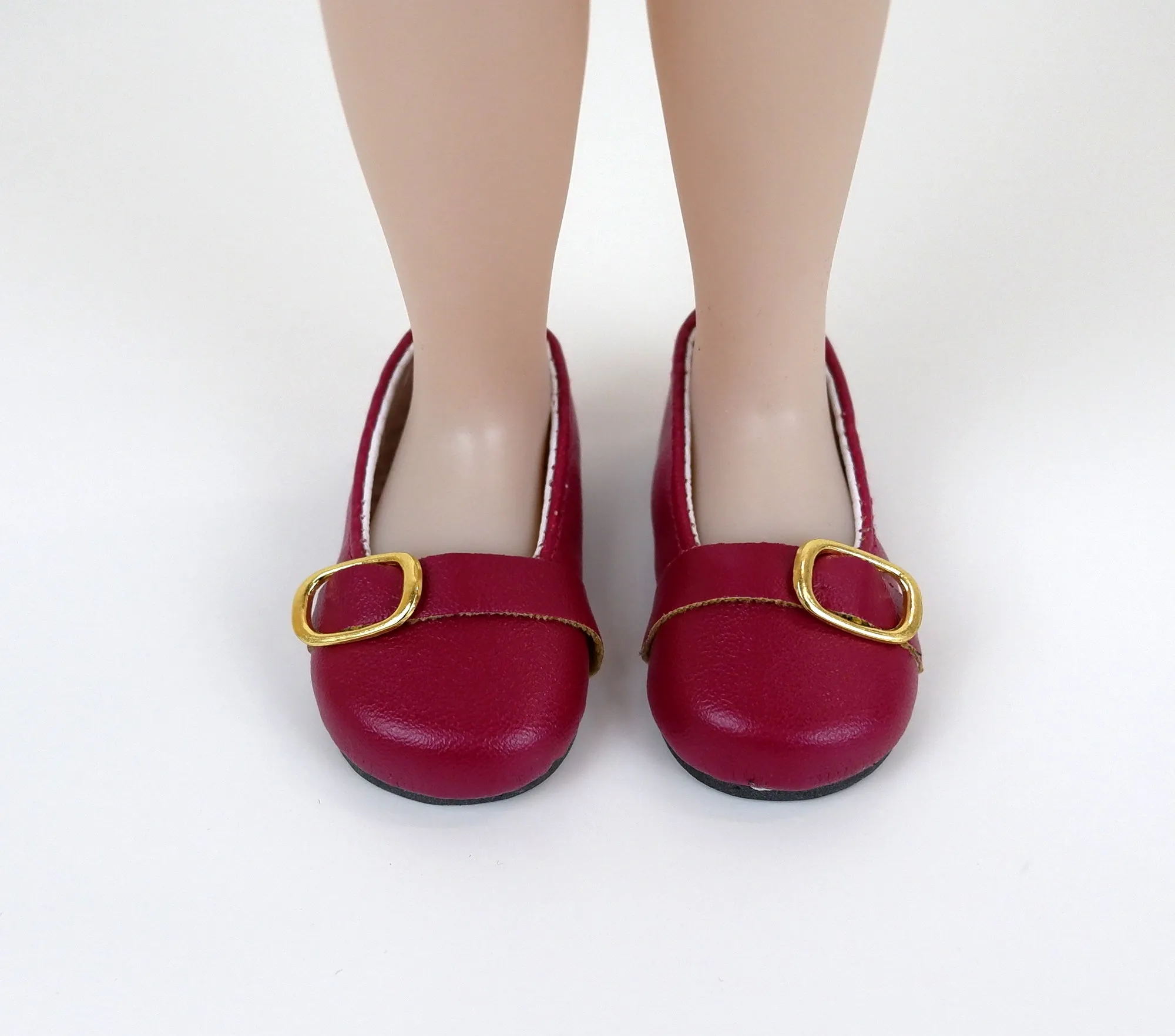 Buckle Ballet Flats - Wine