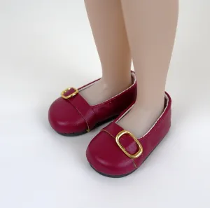 Buckle Ballet Flats - Wine