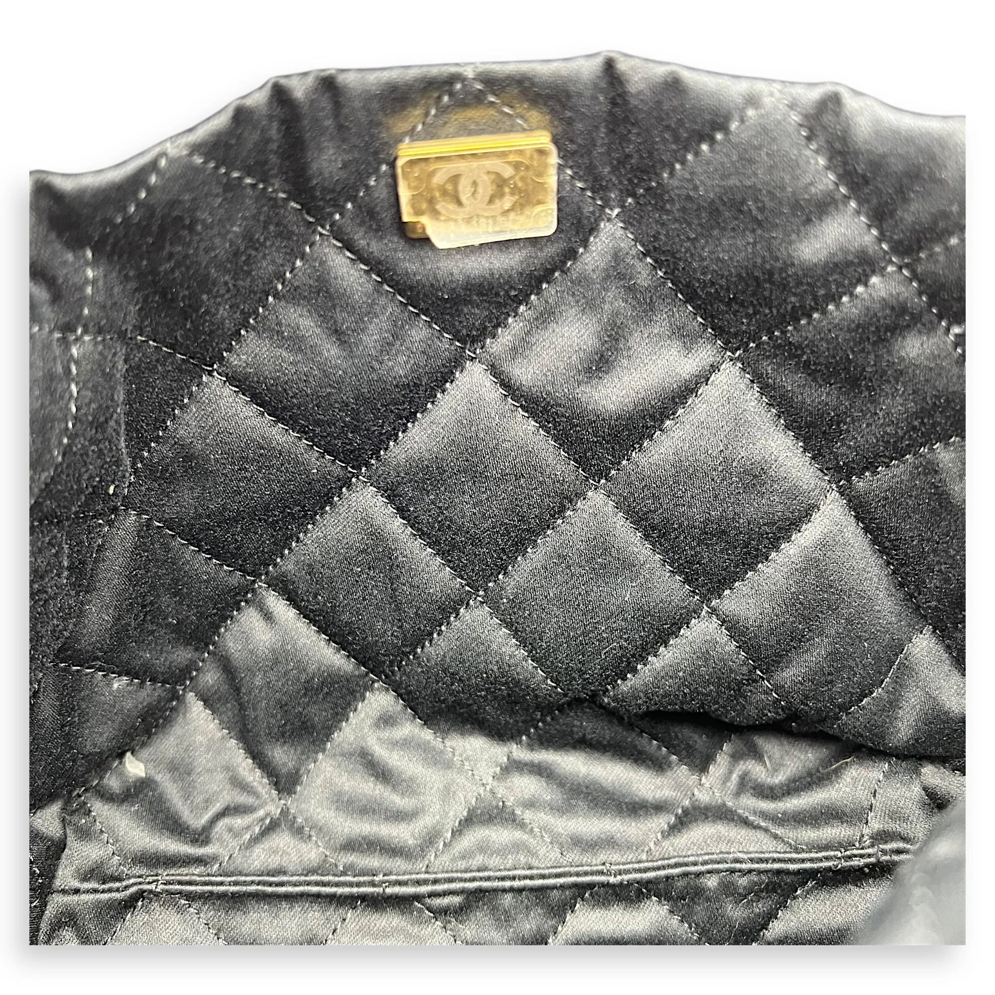 C22 Mini Black Crossbody Bag in Calfskin, Gold hardware