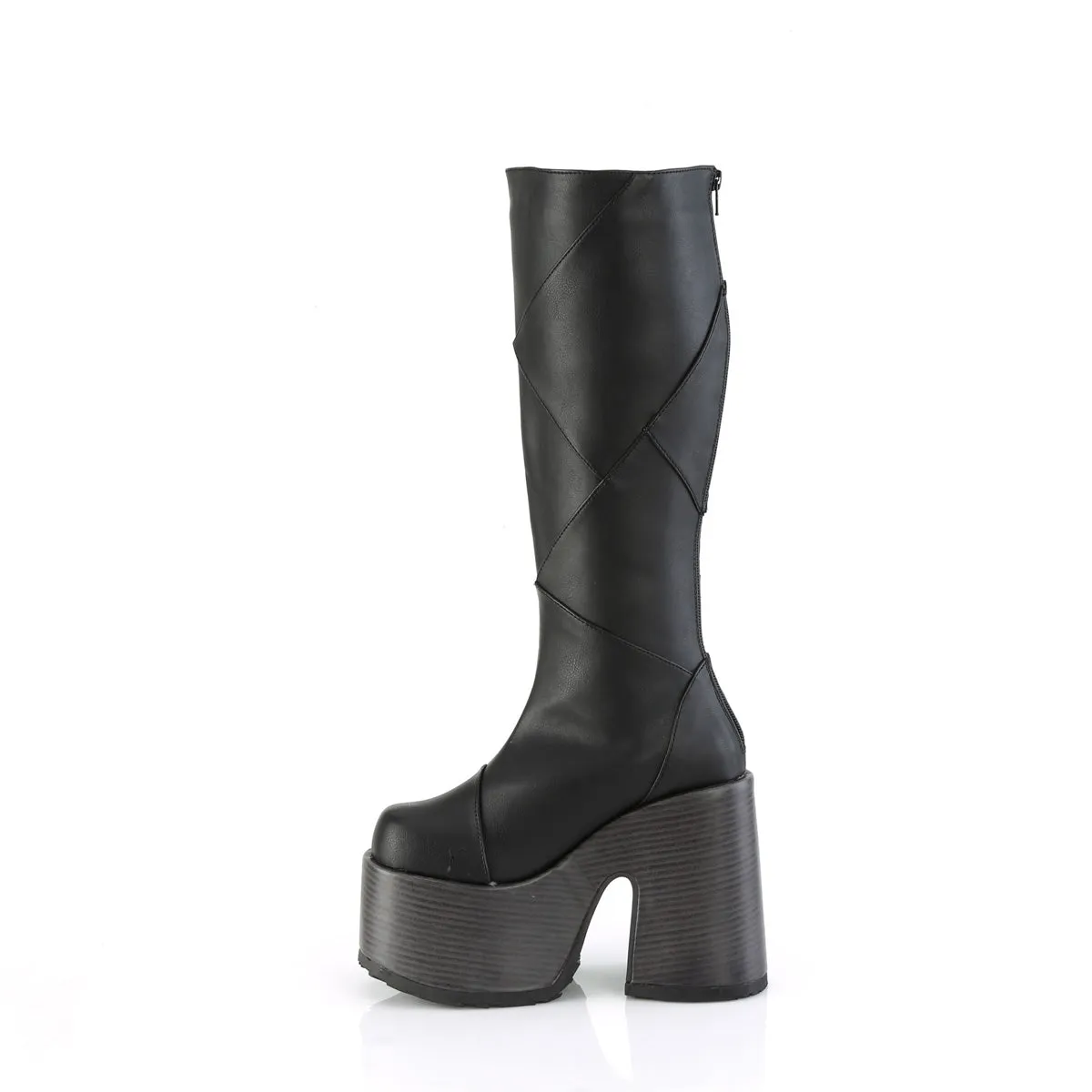 CAMEL-280 DemoniaCult Black Vegan Leather Sexy Women's Mid-Calf & Knee High Boots (Alternative Footwear)