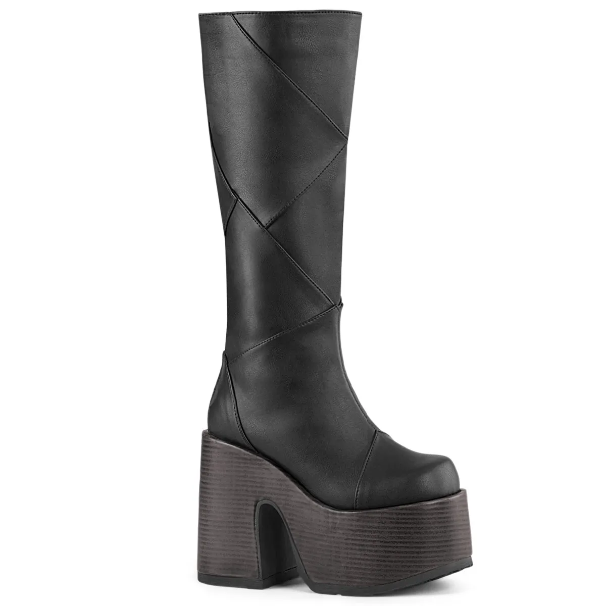 CAMEL-280 DemoniaCult Black Vegan Leather Sexy Women's Mid-Calf & Knee High Boots (Alternative Footwear)