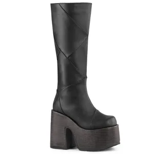 CAMEL-280 DemoniaCult Black Vegan Leather Sexy Women's Mid-Calf & Knee High Boots (Alternative Footwear)