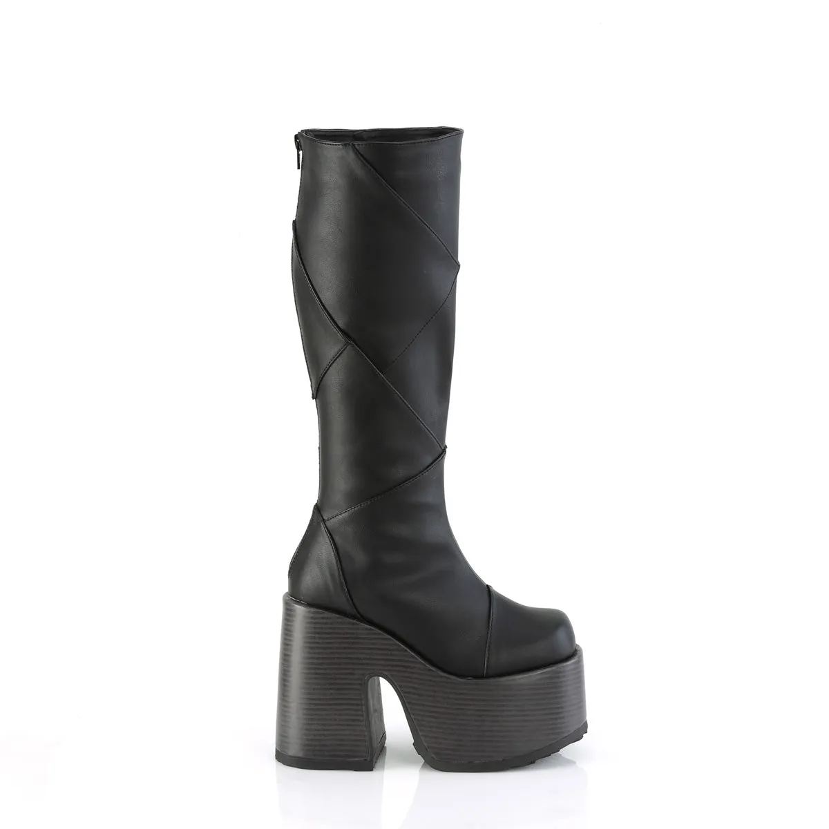 CAMEL-280 DemoniaCult Black Vegan Leather Sexy Women's Mid-Calf & Knee High Boots (Alternative Footwear)