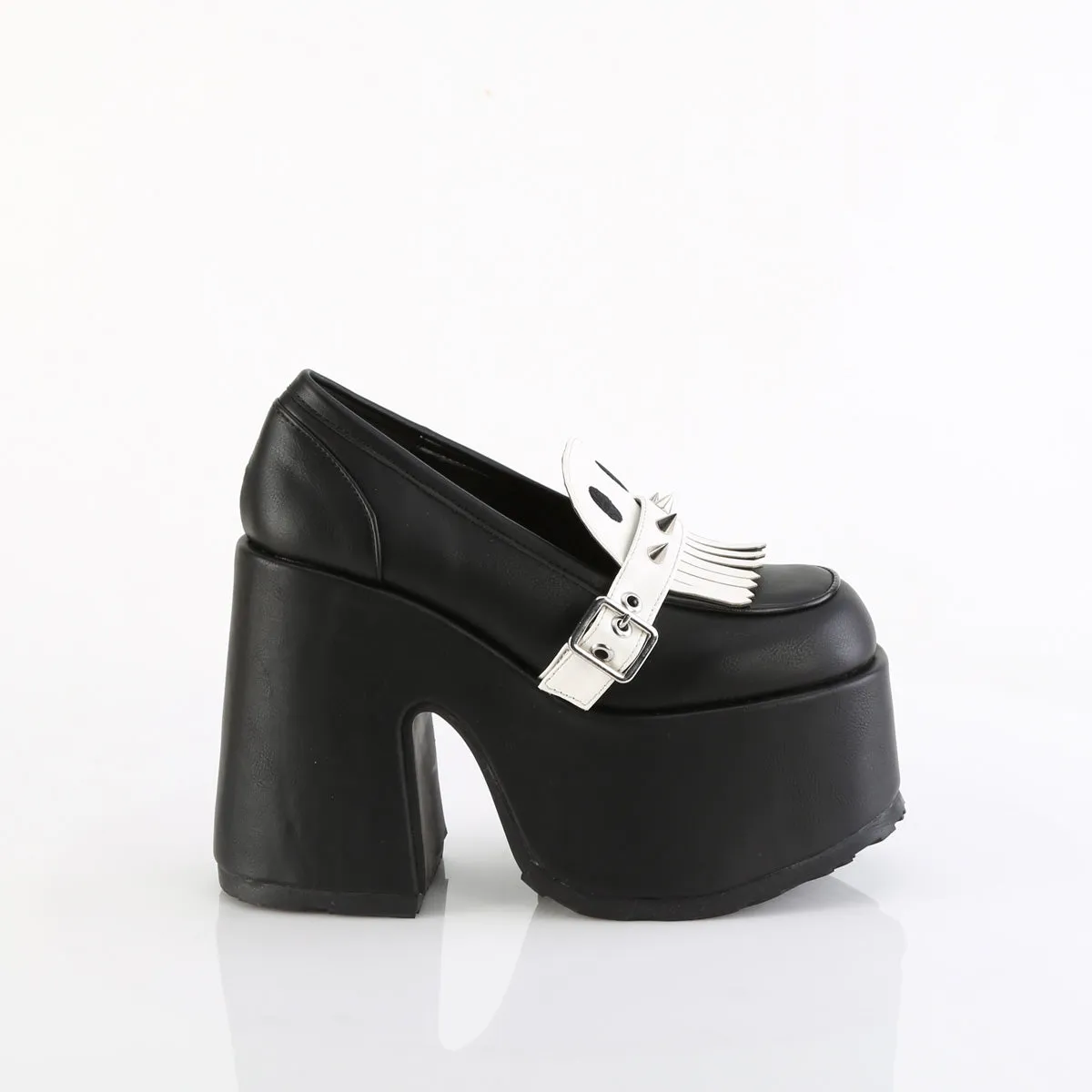 CAMEL-58 DemoniaCult Black Vegan Leather Sexy Women's Heels & Platform Shoes (Alternative Footwear)