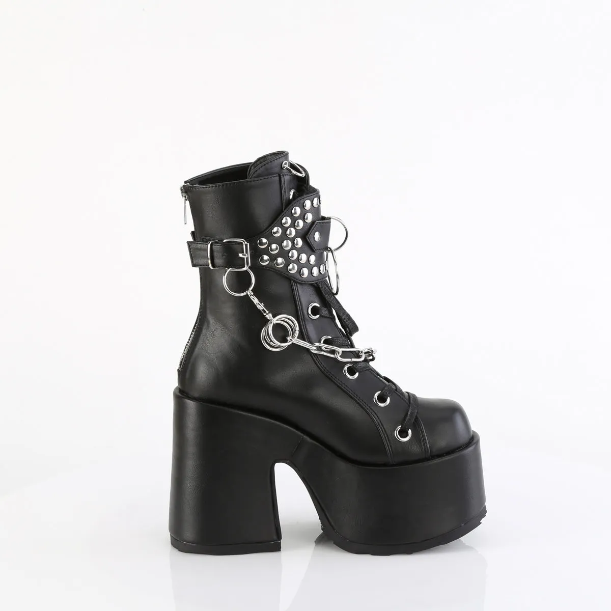 CAMEL-65 DemoniaCult Black Vegan Leather Sexy Women's Mid-Calf & Knee High Boots (Alternative Footwear)