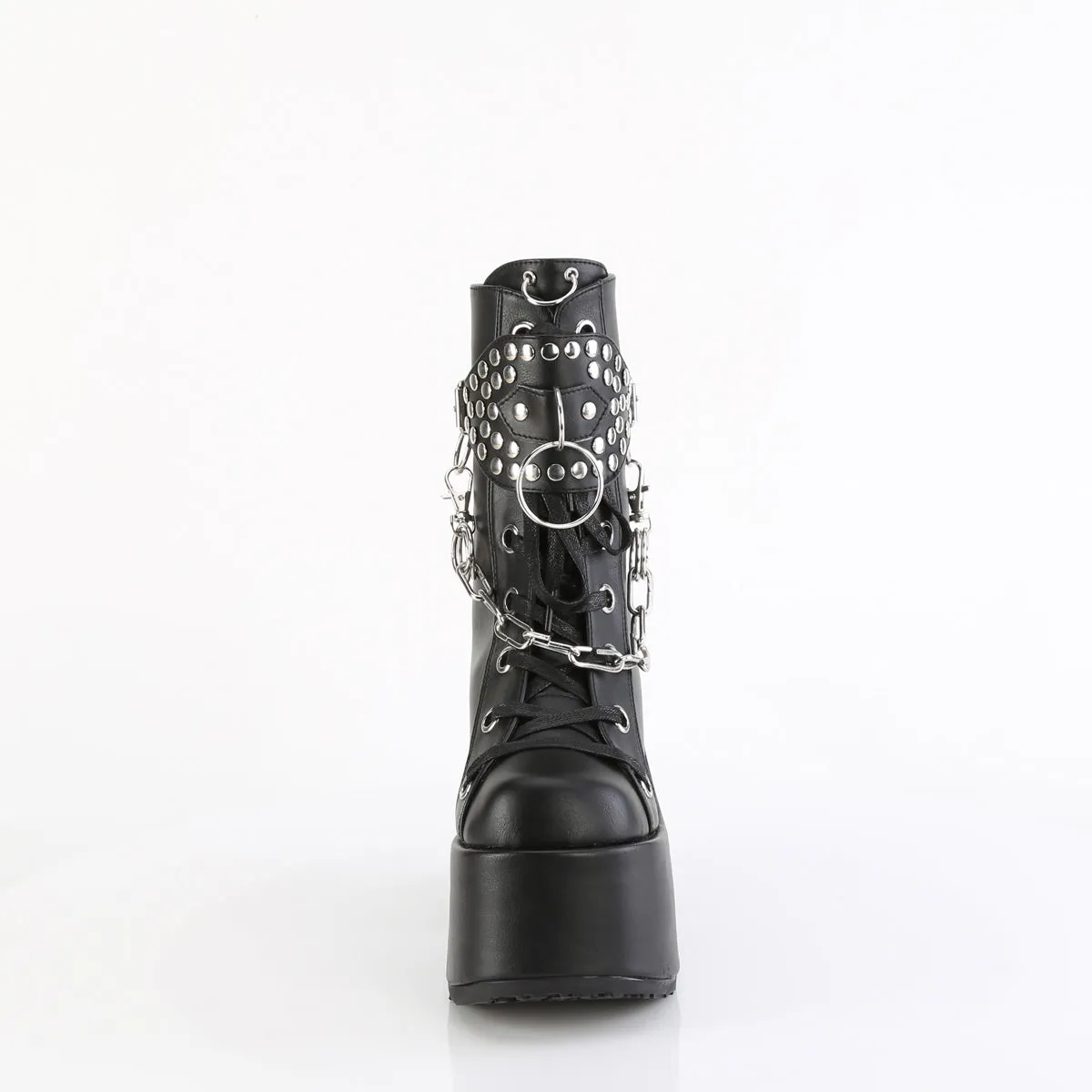 CAMEL-65 DemoniaCult Black Vegan Leather Sexy Women's Mid-Calf & Knee High Boots (Alternative Footwear)