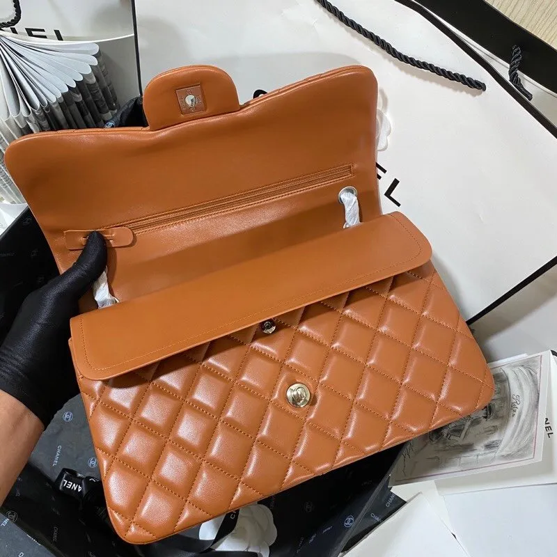 CHLLarge Classic Handbag Silver Hardware Brown For Women, Women&#8217;s Handbags, Shoulder Bags 11.8in/30cm
