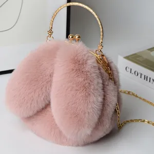 Christmas Gift DORANMI Soft Fur Rabbite Handbag Women's Bag 2021 Luxury Brand Designer Top-handle Bags Female Shoulder Bag Messenger Bolso B696
