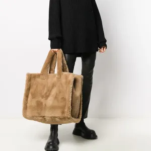Christmas Gift Fashion Overlarge Tote Bag Luxury Faux Fur Women Handbags Designer Lady Hand Bags Fluffy Soft Plush Shopper Bag Warm Winter 2021