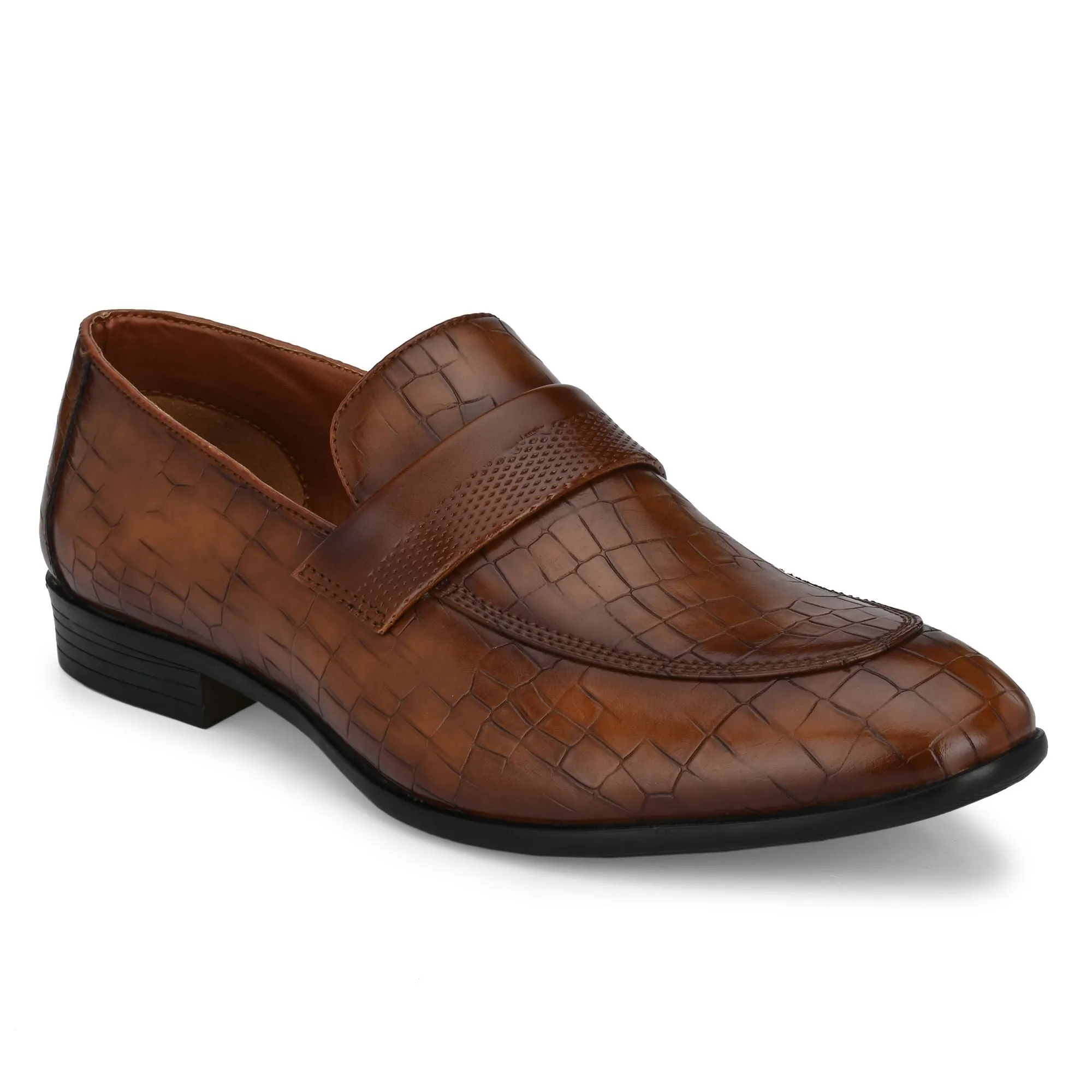 CROCODILE LEATHER SLIP ON SHOES FOR MEN