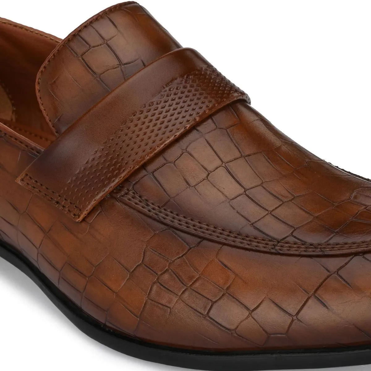 CROCODILE LEATHER SLIP ON SHOES FOR MEN
