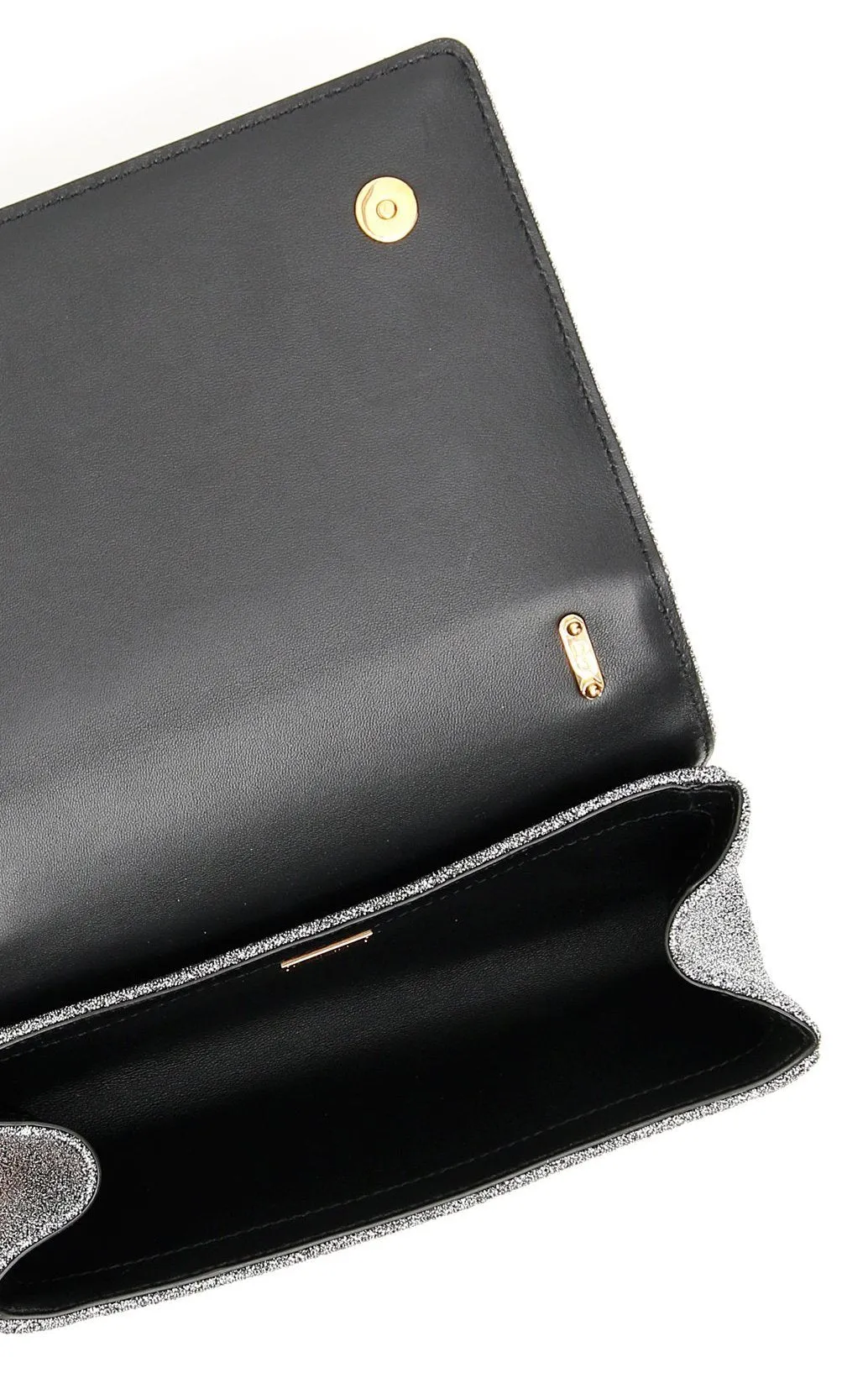 Crossbody Lurex Metallic Shoulder Bag with Chain Strap -Silver or Gold