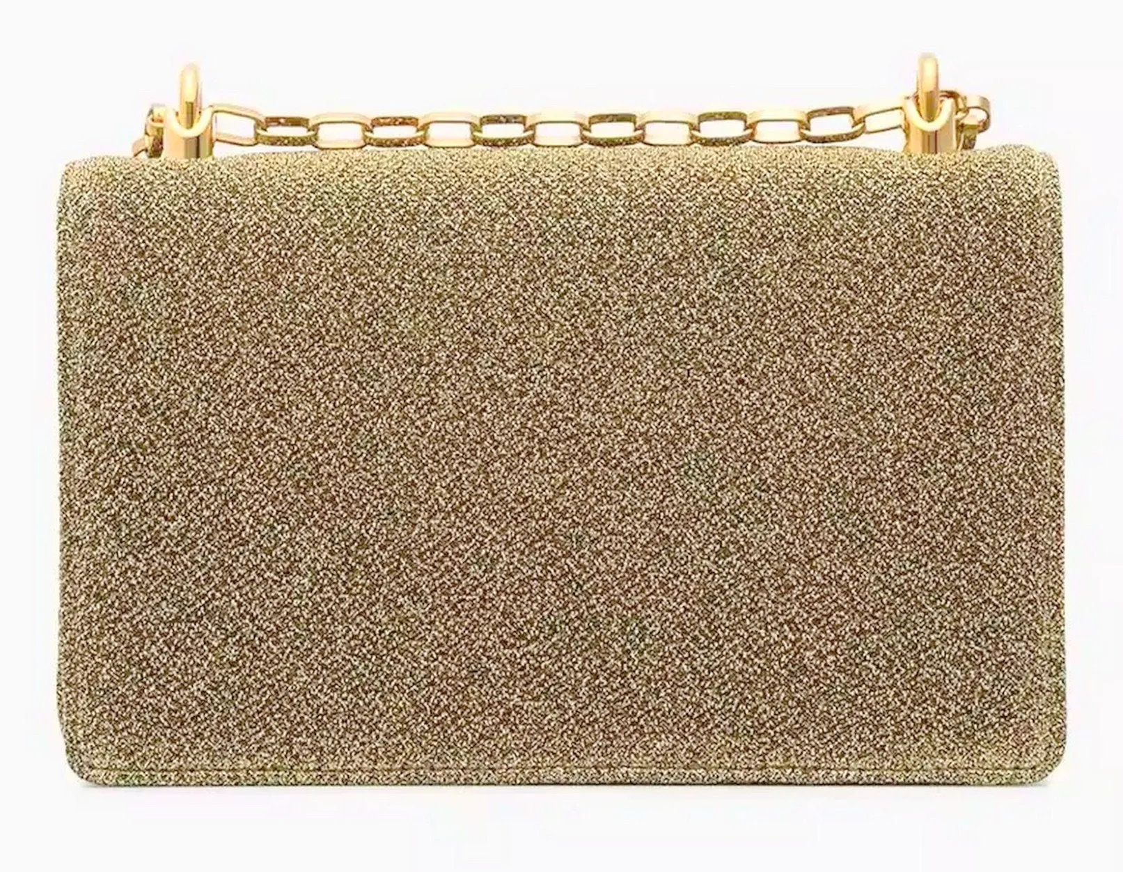 Crossbody Lurex Metallic Shoulder Bag with Chain Strap -Silver or Gold