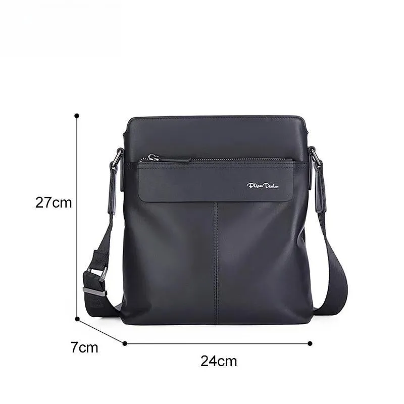 DENIM Genuine Leather Men Shoulder Bag High Quality Cowhide Crossbody Bag