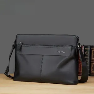 DENIM Genuine Leather Men Shoulder Bag High Quality Cowhide Crossbody Bag