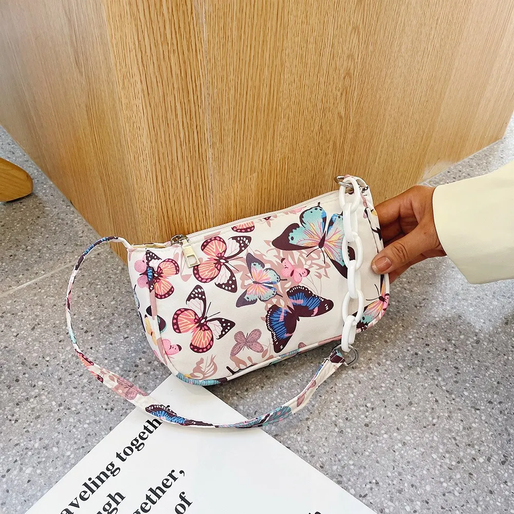 Fashion Cow Milk Print Underarm Shoulder Bags Nylon Women Handbag Totes Female Casual Popular Simple Female Daily Top-handle Bag