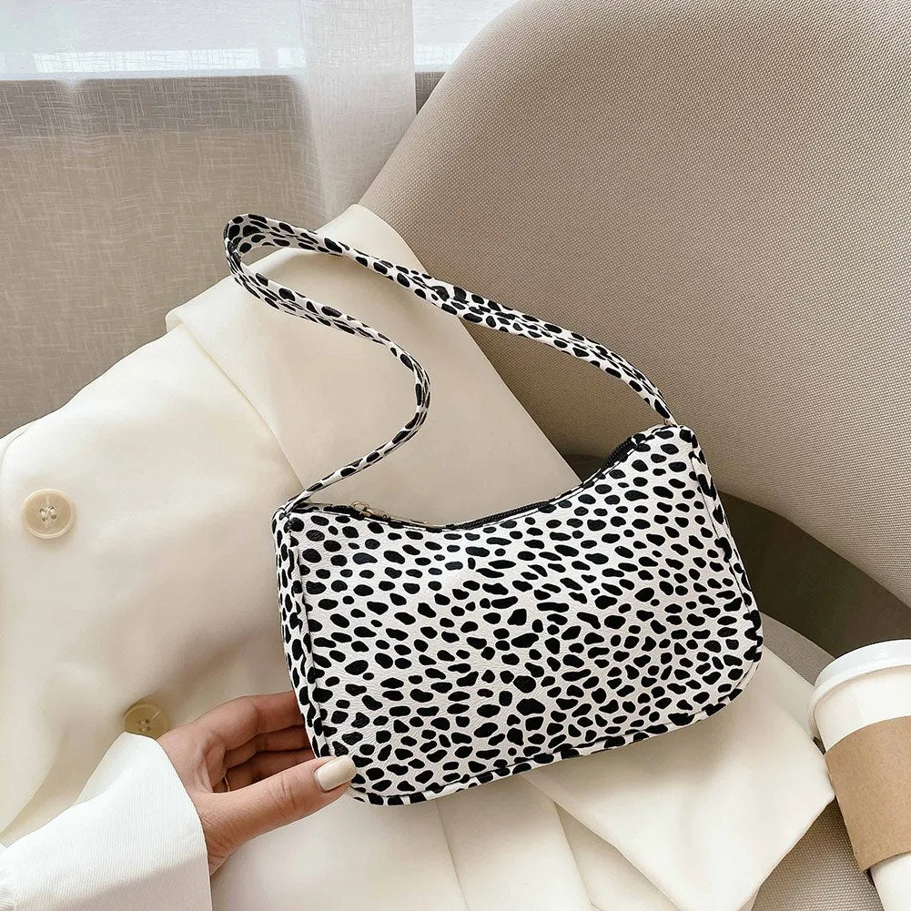 Fashion Cow Milk Print Underarm Shoulder Bags Nylon Women Handbag Totes Female Casual Popular Simple Female Daily Top-handle Bag
