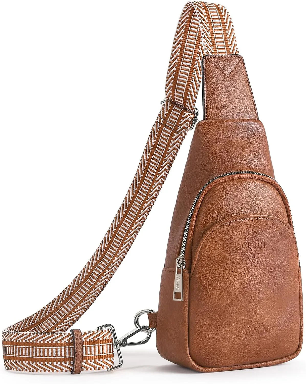 Faux Leather Dark Brown Crossbody Travel Sling Bag