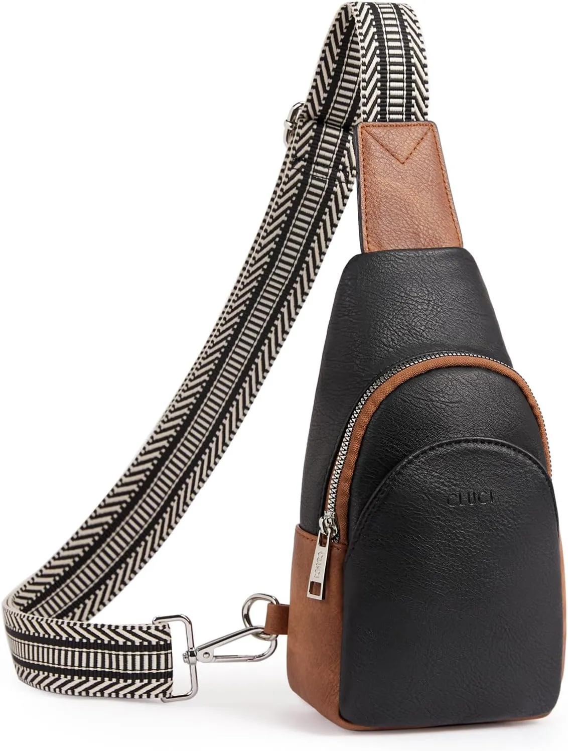 Faux Leather Dark Brown Crossbody Travel Sling Bag