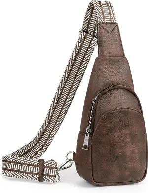 Faux Leather Dark Brown Crossbody Travel Sling Bag
