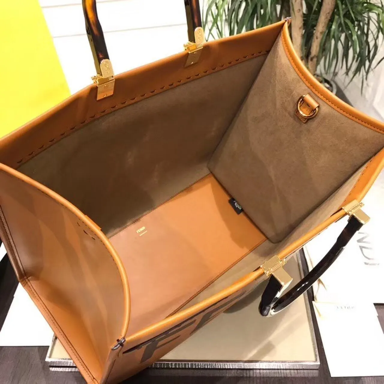 FI Sunshine Large Tote Bag Brown For Women, Women&#8217;s Handbags, Shoulder And Crossbody Bags 15.7in/40cm FF 8BH372ABVLF0PWZ