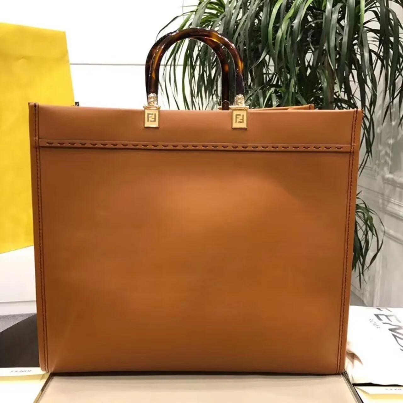 FI Sunshine Large Tote Bag Brown For Women, Women&#8217;s Handbags, Shoulder And Crossbody Bags 15.7in/40cm FF 8BH372ABVLF0PWZ