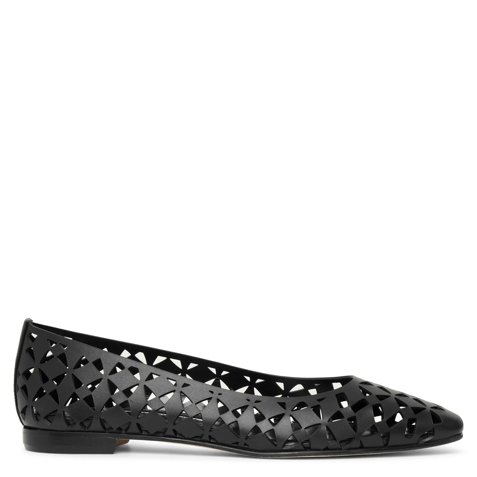 Gelista black laser cut leather ballerina