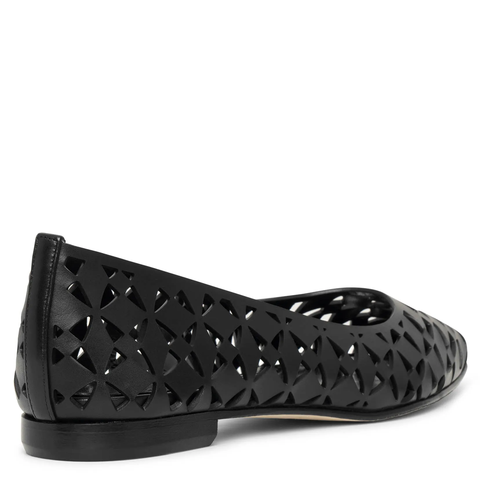 Gelista black laser cut leather ballerina