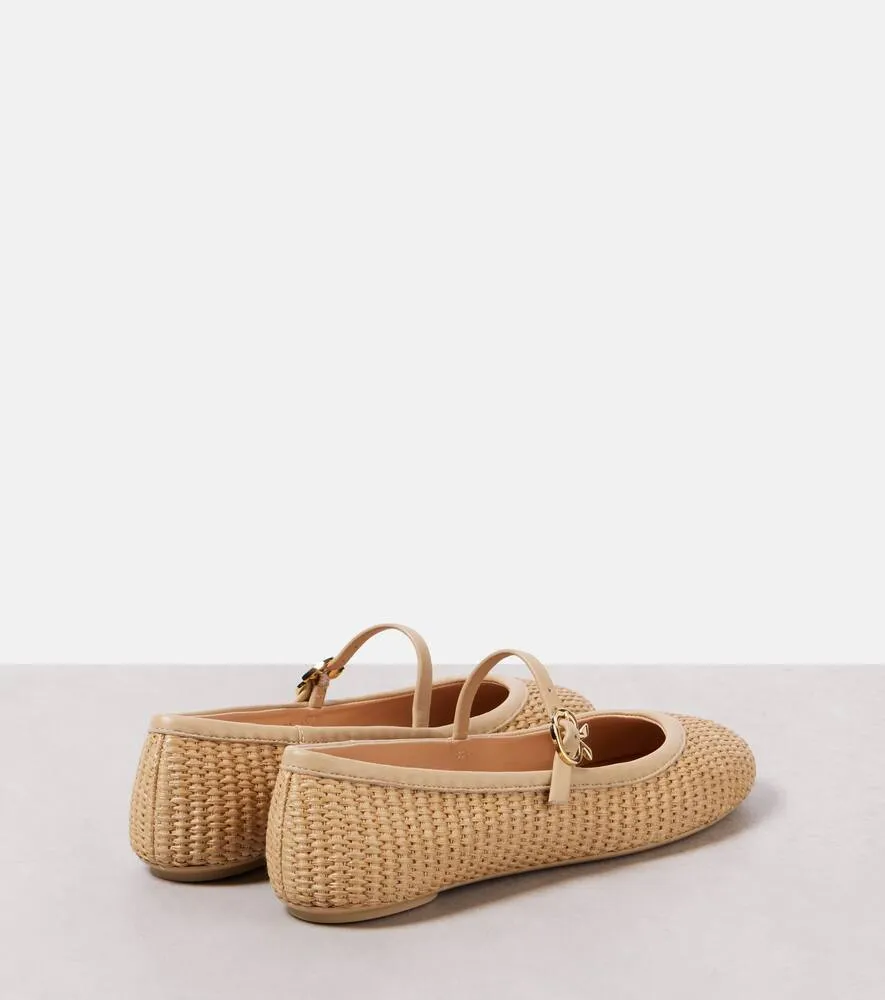 Gianvito Rossi Carla leather-trimmed ballet flats